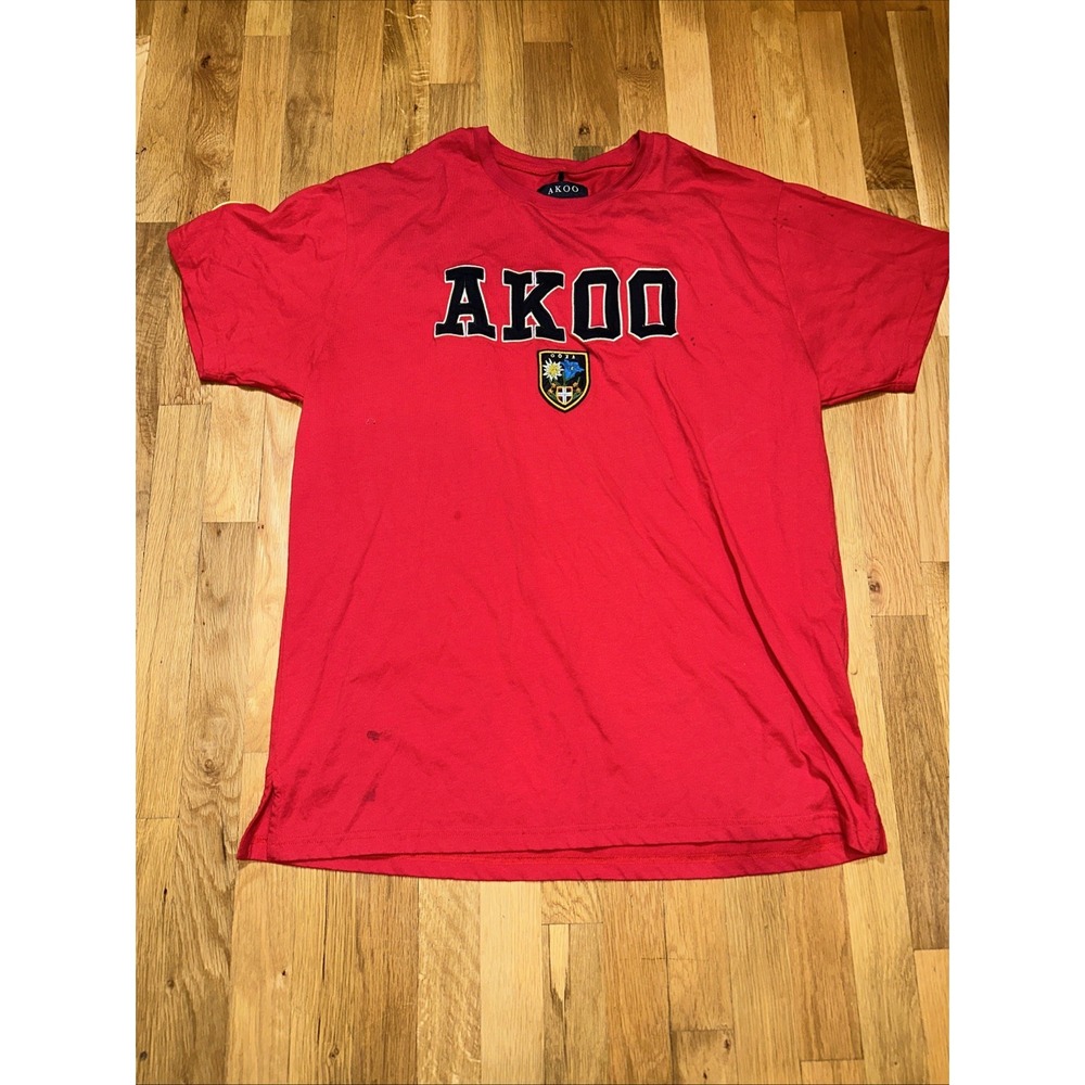 Men's Akoo Red T Shirt Embroidered Size‎ 3XL